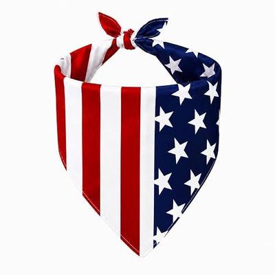 Dog Bandanas for Dogs, American Flag Bandana (Red, X-Large) | Double Sided Triangle Dog Scarf, Breathable Dog Clothes Accessory for 4th of July Independence Day Summer Celebrationv