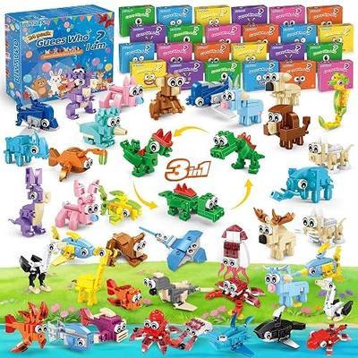 Party Favors for Kids -3 IN 1 72 Animal Building Block Toy for Kid Age 6-12 | 24 Pack Party Favors, Goodie Bag Easter Stocking Stuffers Classroom Prizes, Mini Small Building Set, Birthday Party Gifts