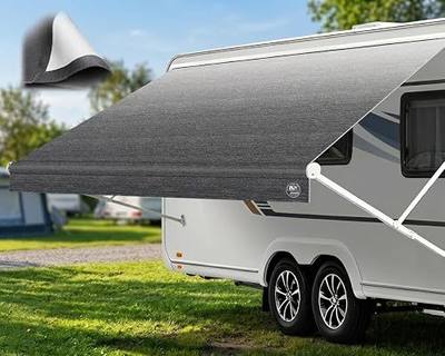 19.5oz RV Awning Fabric Replacement, 1200D Heavy Duty Camper Awning | Heat-Sealed Seamless, 5-Layer Vinyl Fabric, Universal RV Canopy for Camper, Trailer & Motorhome, 19FT(Fabric 18'2")