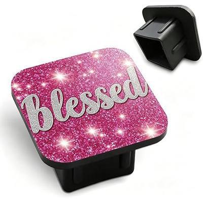 Hitch Cover Fits for 2 Inch Hitch Pink Blessed Trailer Hitch Cover Tube Plug Insert Car Exterior Accessories Receiver Tube Hitch Plug