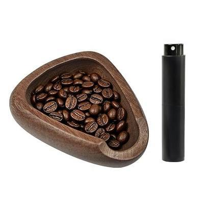 Coffee Bean Dosing Cup With Spray Bottle, MAX 30G Coffee Dosing Cup | Walnut Wood,15ML Coffee Bean Spritzer,Anti-Static Coffee Spray Bottle,Espresso Accessories,Coffee Accessories,Barista Tools