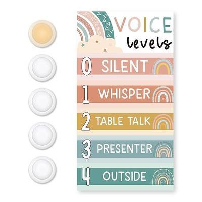 Magnetic Voice Level Chart for Classroom - Voice Level Poster Chart with LED Tap Light, Boho Back to School Decorations for Kindergarten Must Haves, Teacher Supplies for Preschool Elementary Middle School