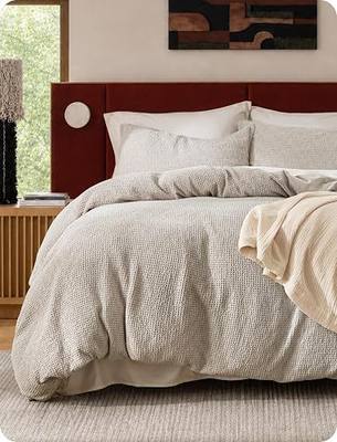 Bedsure Space-Dyed Soft 100% Cotton Waffle Duvet Cover Set, King, Linen | PureWoven, OEKO-TEX Certified, Breathable, Lightweight, All-Season 3-Piece, Machine Washable, Button & Corner Ties, 90"x90"