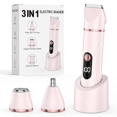 Bikini Trimmer for Women 3 in 1 Electric Shaver Razors Nose Hair Trimmer Waterproof Pubic Hair for Underarm Leg Arm Body 009