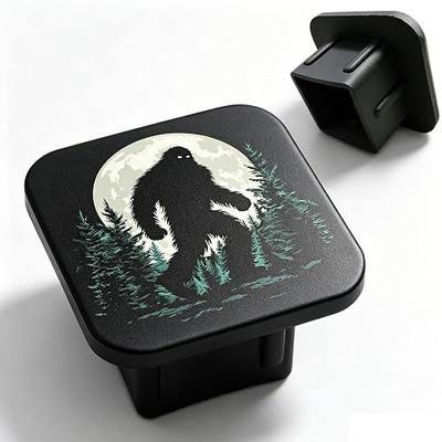 Hitch Cover Fits for 2 Inch Hitch Sasquatch in Moonlit Woods Towing Hitch Plug for Men and Women Rubber Protection Accessory Trailer Insert for Trucks Cars
