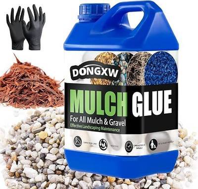 Mulch Glue for Landscaping 1.25 Gallon, Ultra Concentrated Rock Glue & Gravel Binder, Long-Lasting Non-Toxic Mulch Stabilizer, Fast-Dry Adhesive Mulch Lock for Pea Gravel, Paths, Patios & Garden Beds