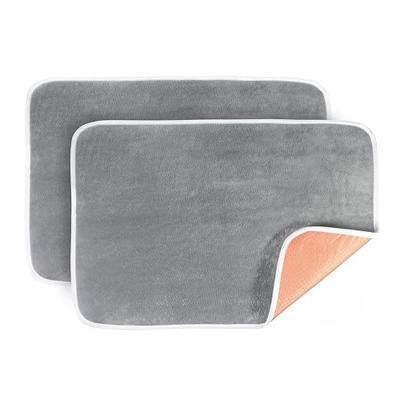 2 Pack Guinea Pig Fleece Cage Liners, 28" x 20" Washable Guinea Pig Pee Pads, Reusable Super Absorbent Non-Slip Training Mat Bedding for Small Animals - Hamster, Rabbit, Chinchilla, Rat (Gray)