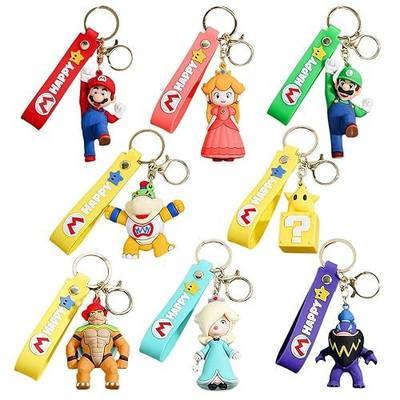 8Pcs Mario Keychain, Cartoon Backpack Pendant, Lovely Bag Charm Ornament for Fans