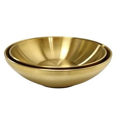 Gold Decorative Bowls, Set of 2, 7.8" & 8.6" Metal Key Bowl for Entryway Table, Fruit Bowl & Candy Dish for Kitchen Counter, Versatile Catch All Bowl, Modern Centerpiece Home Decor Accent