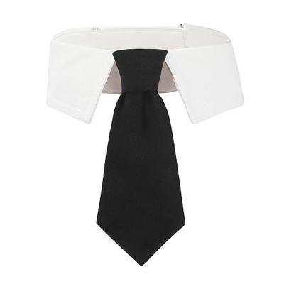ADOGGYGO Dog Neck Tie Collar, Wedding Dog Tuxedo, Black, Medium | Adjustable Hook and Loop, Soft Washable Fabric, Black Dog Tie, Formal Dog Costume for Medium Dog Wedding Birthday Party