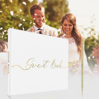 Wedding Guest Book Reception for Baby Shower, Birthday Party | Pleather Polaroid Guest Book Wedding with Pen & 160 Lined Pages Suitable for Special Events, Photo Guest Book Sign in