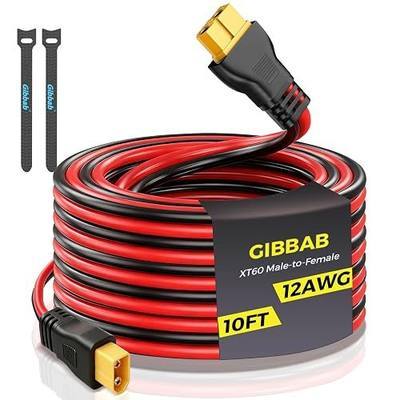 10FT 12AWG XT60 Extension Charging Cable Male to Female Connector | For RV Portable Power Station Generator Solar Panel RC Battery, 3 10 15 20 30, Injection-Molde Connector Cord, Tinned copper