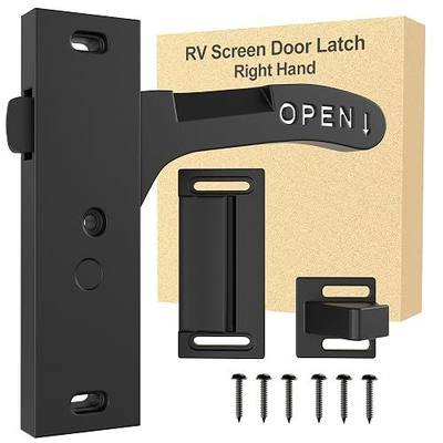 Right Hand RV Screen Door Latch, Universal Screen Door Handle Replacement Kit, RV Screen Door for Travel Trailer, Camper, Motorhome, RV Exterior Accessories