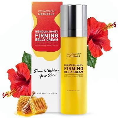 Enaskin Naturals Hibiscus and Honey Firming Cream - Skin Tightening Belly Cream for Loose Skin, Cellulite & Stretch Marks - Anti Aging Body Moisturizer for Stomach, Thighs & Butt - 3.38 Fl Oz