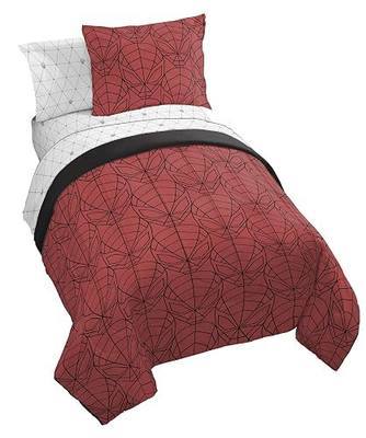 Marvel Spiderman Full Comforter Set 7 Piece Bedding for Boys, Red | Bed in a Bag, Comforter Sheets Shams Pillowcases, Official Product, Soft Microfiber, Machine Washable, Boys Gift