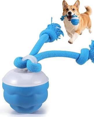 Smart Interactive Dog Toys Ball with Rope for Medium Large Dogs | Motion-activated smart dog ball with rope, 3 play modes, barking sound with mute, and USB-C rechargeable design.