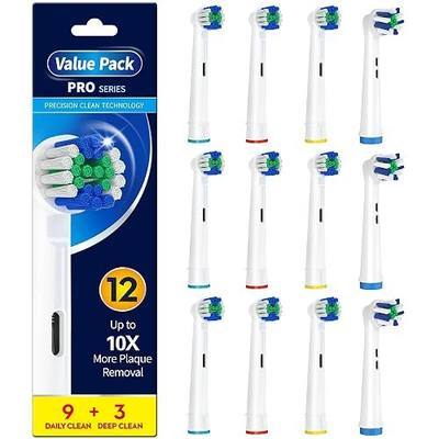 Replacement Toothbrush Heads Compatible with Oral B Braun, Professional Electric Toothbrushes Heads Compatible with Oral B Pro 1000/3000/500/7000/9600 12 Pack (White)