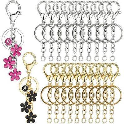 20pcs Keychain Making Kit with Key Rings Lobster Clasp Chain, Gold & Silver Bag Charm Kits for DIY Craft Jewelry Making