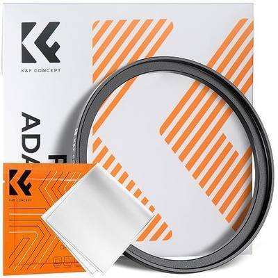 K&F CONCEPT 77-82mm Step-Up Ring Adapter, 77mm to 82mm Step Up Filter Ring for 77mm Lens Install 82mm ND CPL UV Camera Lens Filter
