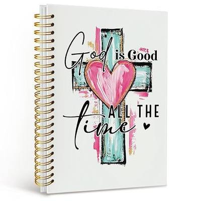 CFFJLHN Christian Glitter Spiral Notebook, God Is Good Journal, Christian Gifts for Women, Prayer Journal for Women & Men, Church Notes Journal, Scripture Hardcover Spiral Notebook 5.5x8.3 in