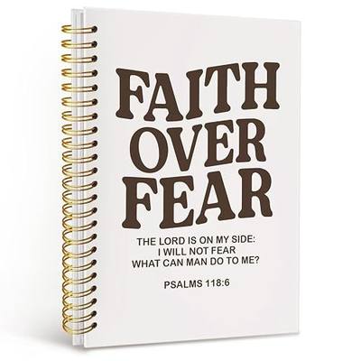 CFFJLHN Faith Over Fear Christian Notebook, Bible Journal, Prayer Journal for Women & Men, Church Notes Journal, Scripture Hardcover Spiral Notebook 5.5x8.3in