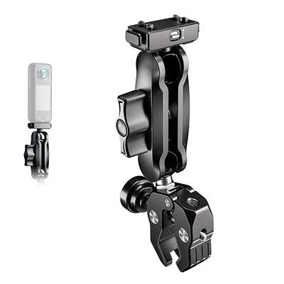 Heavy Duty Motorcycle Bike Handlebar Camera Mount System for Insta360 X5/X4 Air/Ace Series, Magnetic Base with Anti-Drop Lock, Anti-Theft Super Clamp, Shock Absorption, 12-45mm Bar Fit