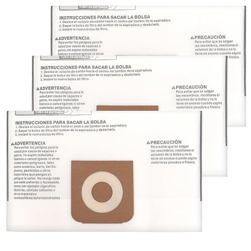CMXZVBE38749 Vacuum Bags Replacement for CRAFTSMAN 16-20 Gallon Wet/Dry Shop Vac Dust Bags CMXEVBE17595, CMXEVBE17596, Part# 38749-3 Pack