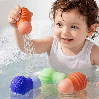 Sensory Squeezing Water Bath Toys for Toddlers,3PCS Bath Tub Pool Floating Toys for Babies Kids 1-3,Textured Fidget Toys Stocking Stuffers Gifts for Girls Boy 18+ Months