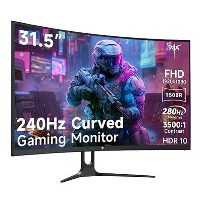 KTC 32 Inch 280Hz 240Hz Curved Gaming Monitor, FHD 1500R PC Monitor 1080P, Adaptive-Sync, HDR, 128% sRGB, 3500:1 Contrast, HDMI/DisplayPort, VESA Compatible, H32C5