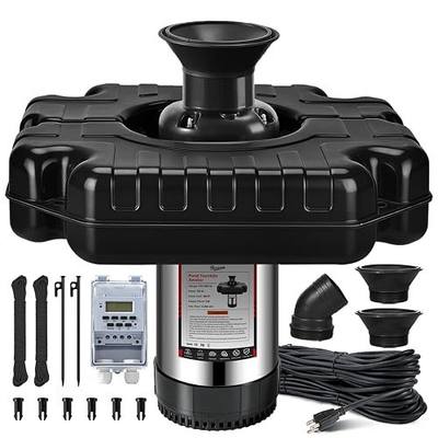 Pond Fountain Aerator, 1HP 110V 750W Floating Pond Fountain, With 100 FT Power Cord,Waterproof Timer,2x100 FT Traction Rope,Floating Water Fountains for Ponds