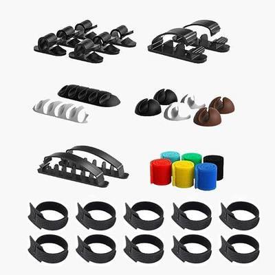 34pcs Cord Management Organizer Kit, Reusable Cable Ties Wire Organizer Set with Self-Adhesive Cable Clips for Desk Computer TV Home Office