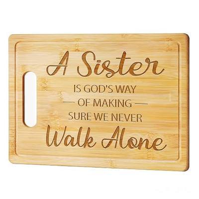 Sisters Gifts from Sister, Sister's Birthday Gifts from Sisters Brother, Sisters Present from Sis Brother, Sis Engraved Bamboo Cutting Board, Best Sis Ever Presents for Christmas, Mothers Day