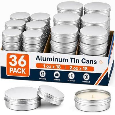 36Pack 1 Oz & 2 Oz Aluminum Tin Cans with Screw Lid,Metal Tin Jar | Salve Tins with Lids, Empty Containers for Salves, Balm, Beard Balm, Candles, Lotion Bars, Cream, Samples
