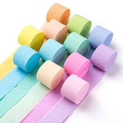 Pastel Crepe Paper Streamers 12 Rolls 984ft | Soft Paper, Fade Resistant, For Party Decor, Gift Wrapping, Paper Flowers, Weddings, Birthdays, Bridal Showers