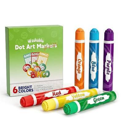 Bingo Daubers Clearance Bulk Dot Markers Quick Dry Fluorescent Fine Tip Dabbers Adults 6 Pack 6 Colors 20ML (0.67oz) for Seniors Casino Family Game Nights