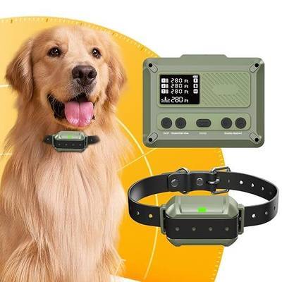 Wireless Dog Fence System, Electric Fence for Dogs, Portable Adjustable Dog Wireless Fence, IPX7 Waterproof Dog Collar, for Medium Large Dogs 15lb-110lb (for 1 Dog)