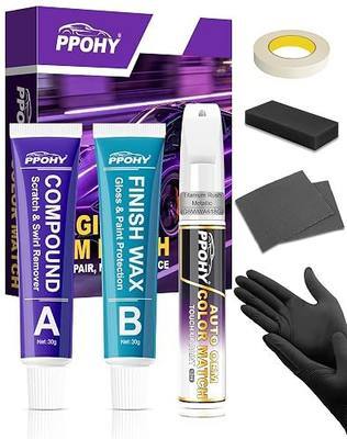 Titanium Rush Metallic(G6M/WA618G) Touch Up Paint for GMC with A/B Wax-PPOHY OEM Exact Match,Scratch Repair Kit,2-In-1 Tip/Brush,Quick Dry Anti-Rust Waterproof Paint Sierra,Yukon,Canyon,Acadia,Terrain