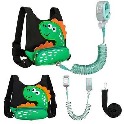 4-in-1 Toddler Safety Harness, Anti Lost Backpack with Detachable Wrist Link, Cute Dinosaur Cartoon Baby Walking Leash for Outdoor Travel, 1-6 Years Old Boys