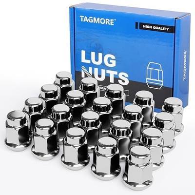 M12X1.5 Lug Nuts - 20pcs OEM Wheel Lug Nuts, Compatible with 00-13 Impala, 04-12 Malibu, 11-15 Cruze, 90-10 Town & Country, 02-04 300M, 02-09 Envoy, 09-12 Canyon, Chrome Acorn Wheel Nut