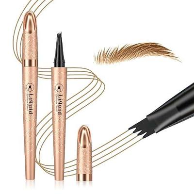 Microblading Eyebrow Pen with 4 Micro-Fork Tip Waterproof Light Brown | Brow Pencil Long Lasting & Smudge-Proof, Eyebrow Pen Eyebrow Pencils for Women for Natural Eyebrow