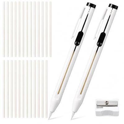 FunooFuno 28 Pcs Sewing Chalk Pencil Set, 2 Refillable Fabric Marking Pencils with 25 White Refills and Sharpener, Tailors Chalk Pen for Quilting, Dressmaking, Alterations, Pattern Cutting
