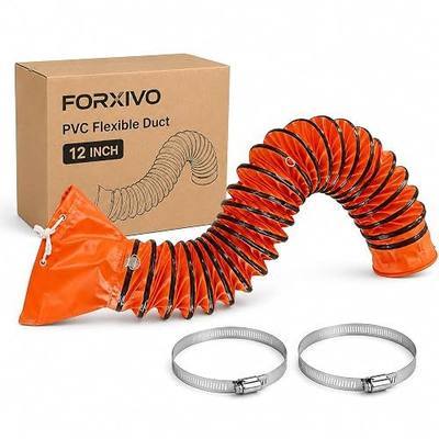 12 Inch Flexible PVC Duct Hose, 25 FT Orange Exhaust Hose | Steel wire reinforced PVC duct hose for blowers, paint booths, portable ventilators and industrial exhaust airflow.
