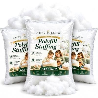 96oz Pillow Stuffing for Stuffed Animals, Fluffs Up Easily Polyfill Stuffing Fiber Fill for Dog Beds, Cushions & Home DIY Projects