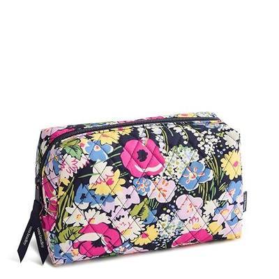 Vera Bradley Women's Premium Cotton Medium Cosmetic Bag – Poppy Fields