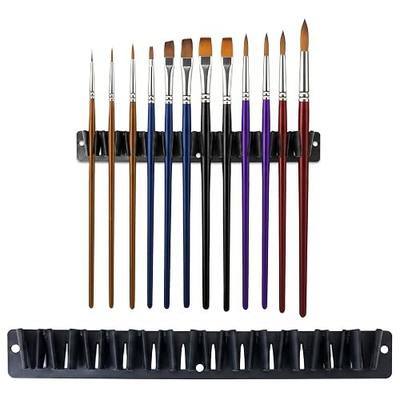 Paint Brush Holder Organizer, 2 Pack Adhesive Watercolor Brush Holder, 24 Slot Artist Brush Holder, Paint Brush Mount for Easel, Art Cart, Painting Accessories for Artists