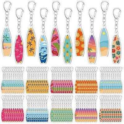 Tondiamo Summer Beach Party Favor Keychain Key Chain Gift | Hawaiian Keychains Bulk, Coconut Tree Acrylic Keyring, Tropical Backpack Key Chain, Hawaii Surf Party Decor, Souvenirs Gifts