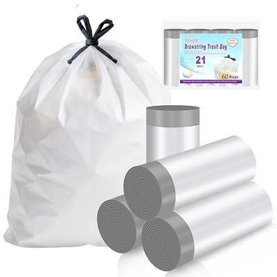 21 Gallon Drawstring Trash Bag,60 Counts Extra Strong Garbage Bags,79 Liter Thick Trash Can Liners for Kitchen & Household Use (21, Gallons)