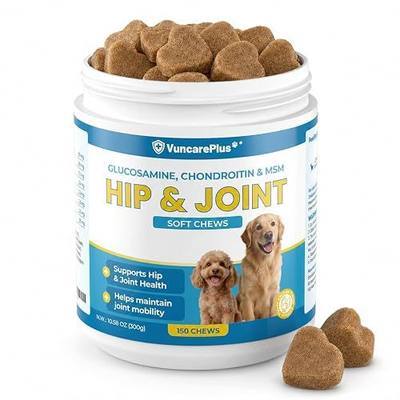 Hip & Joint Soft Chews for Dogs, 150 Chews | Glucosamine Chondroitin MSM & Hyaluronic Acid Joint Supplement