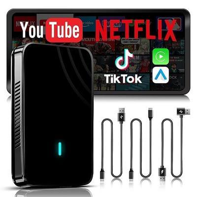 Magic CarPlay Box, Wireless CarPlay Adapter Supports for Netflix/YouTube/TF Card, AI Box Carplay, Plug & Play, Drivechat with AI Skills, Dual WiFi, Bluetooth, Fits for OEM Wired CarPlay Cars