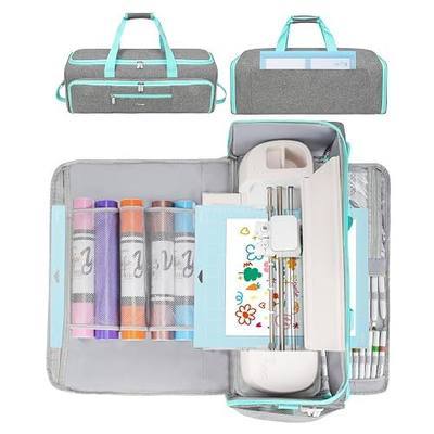 Carrying Case Fits for Cricut Maker 4/Maker 3/Explore 5/Explore 4/Explore 3/Explore Air 2, Large Travel Opening Storage Bag for Cutting Mat, Tools Accessories and Supplies, Gray&Green